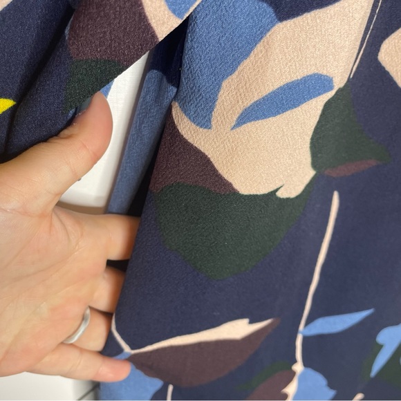 Boden | Easy Notch Floral Shift Dress 3/4 Sleeve Navy Size 8 Long - Picture 6 of 8